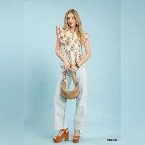 Umgee Block Floral Print Top 🆕